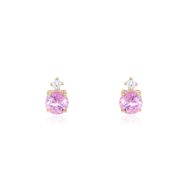 Boucles d'Oreilles Rose Or Jaune 9 Carats