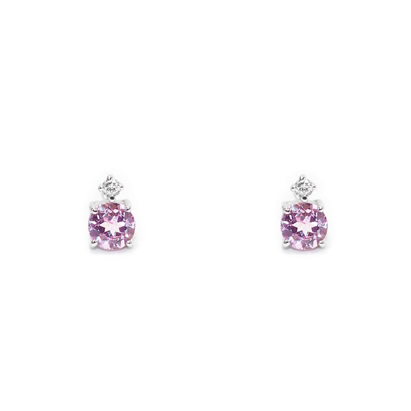 Boucles d'Oreilles Rose Or Blanc 9 Carats