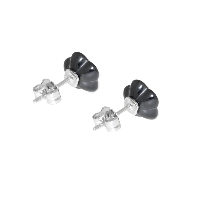 Pendientes Plata margarita con ceramica negra