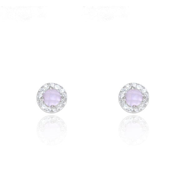 Boucles d'oreilles en argent avec curazo rose