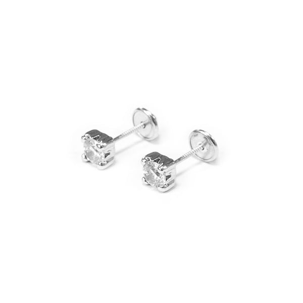 Boucles d'Oreilles Zircone 4 mm Argent 925 brillant