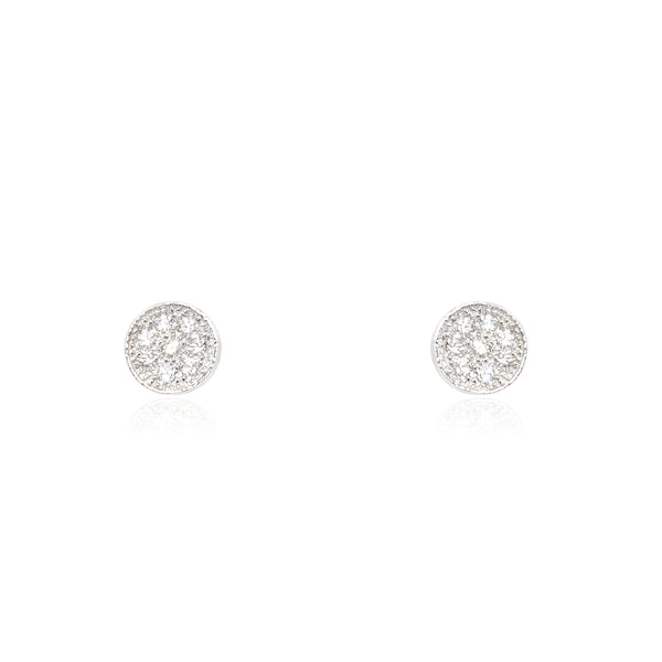 Boucles d'Oreilles Ronde Zircone Argent 925 brillant