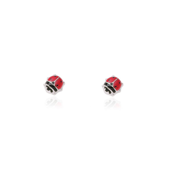 Grandes Boucles d'Oreilles Argent Coccinelle