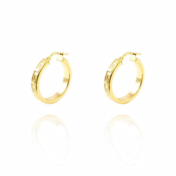 Boucles d'Oreilles Grèce Creoles 24x4 mm Or Jaune 18 Carats