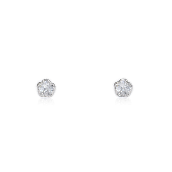 Petites Boucles d'Oreilles Argent Chaton Daisy Zircon