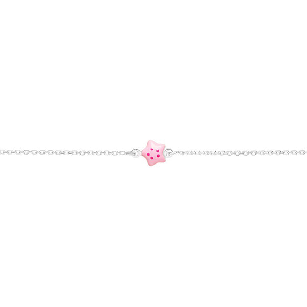 Bracelet Émail rose Étoile Argent 925 brillant