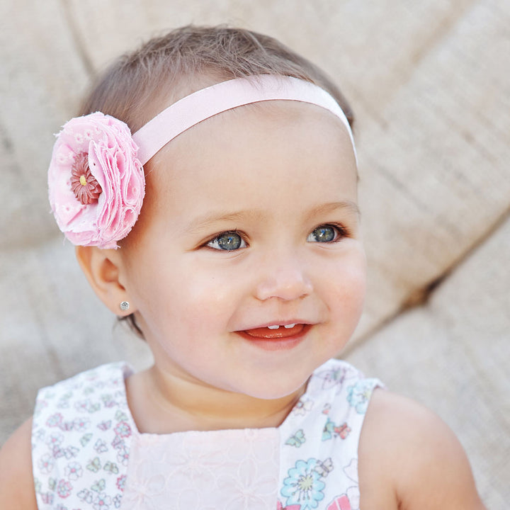 Pendientes Bebe o Niña Oro Blanco Redondos con circonitas