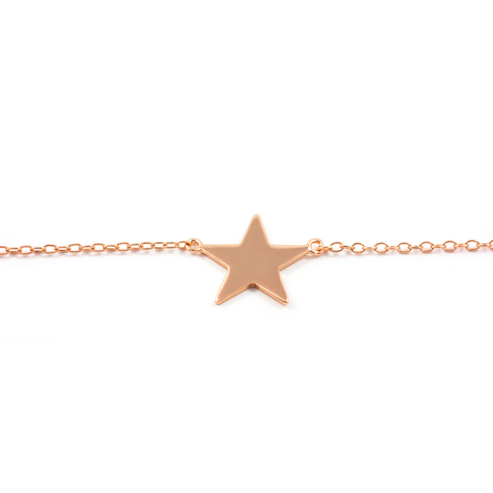 Pulsera Plata Rosa con Estrella