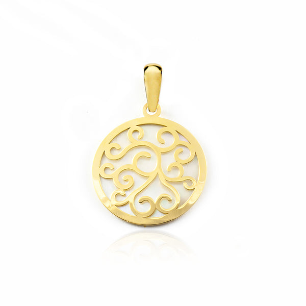 Pendentif Nacre spirales Or Jaune 18 Carats brillant