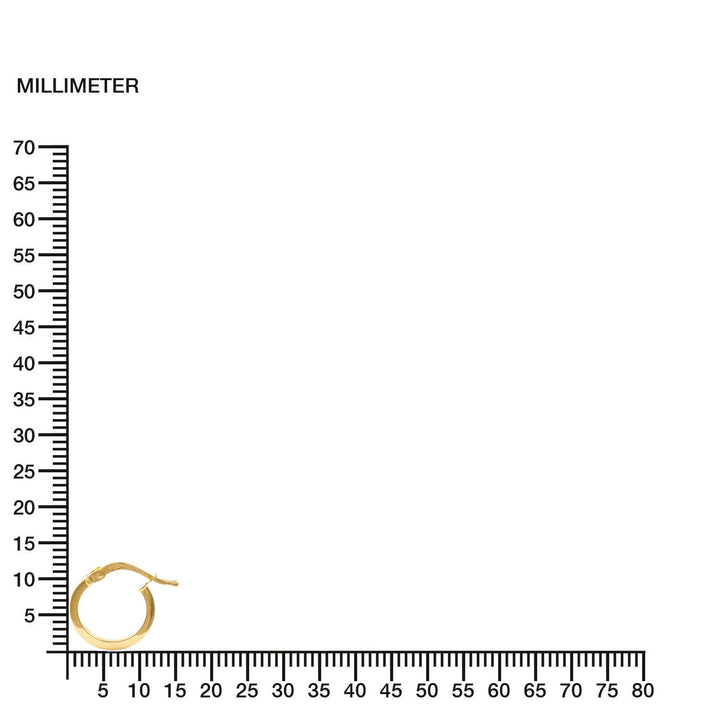 Pendientes Niña Oro Aro liso cuadrado 11x1.5 mm