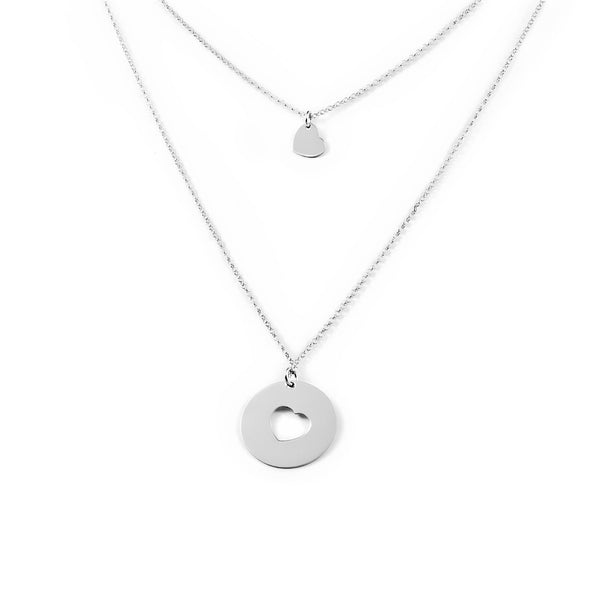 Collier Double Cœur Argent 925