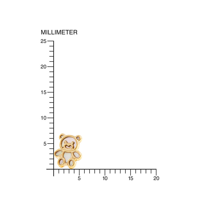 Pendientes niña Oso con fondo nacar (9Kts)