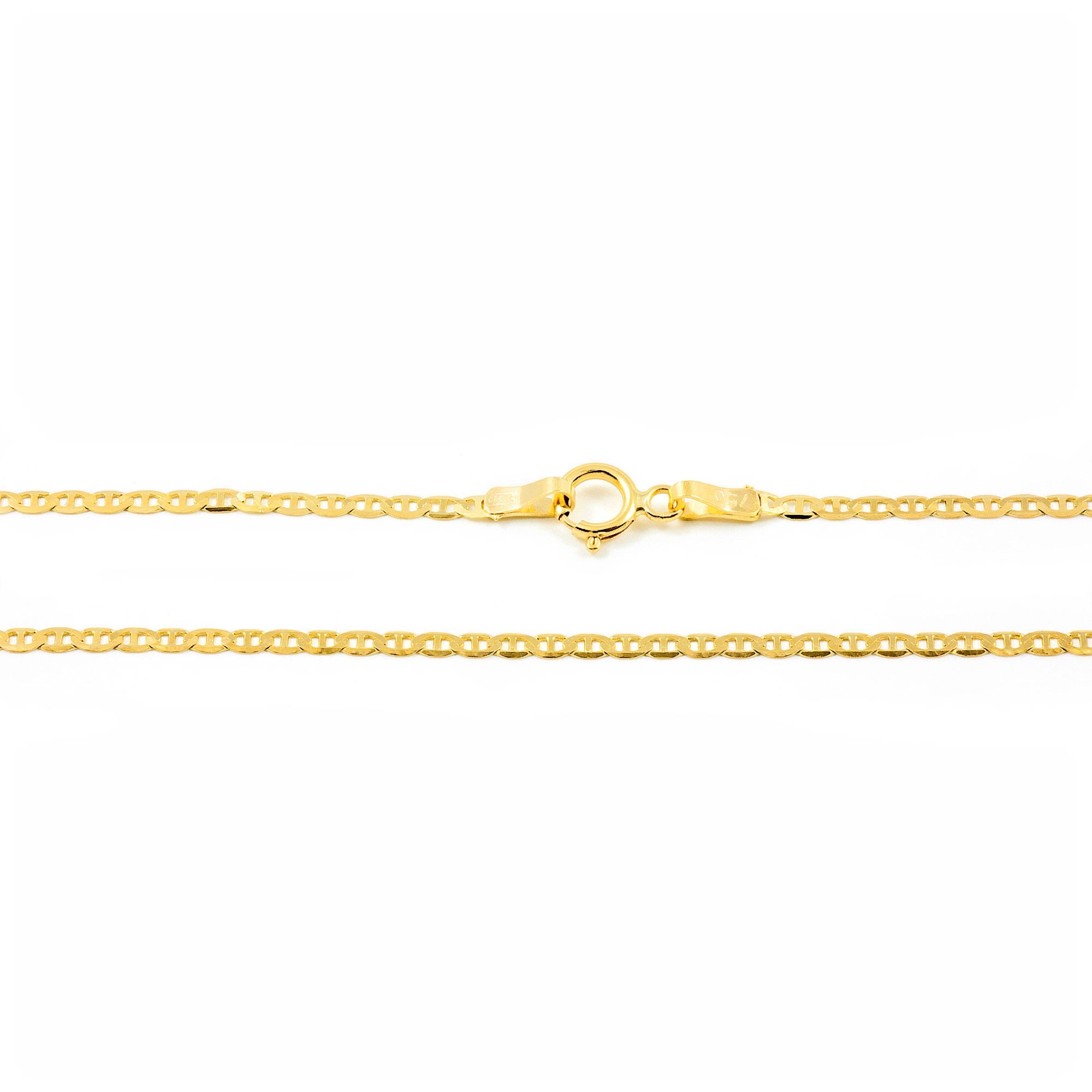 Collier Or Jaune 18k (750) Chaîne Vénète Avec Croix émoussée Simple - Italie