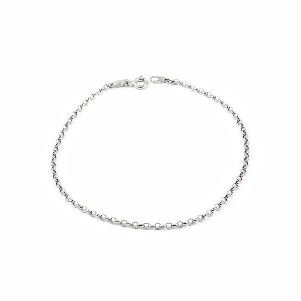 Bracelet Femme Or Blanc 18 Carats Rolo (2 mm) Brillant 19 cm