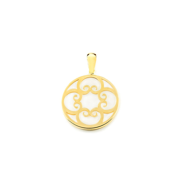 Pendentif Nacre spirales Or Jaune 9 Carats brillant