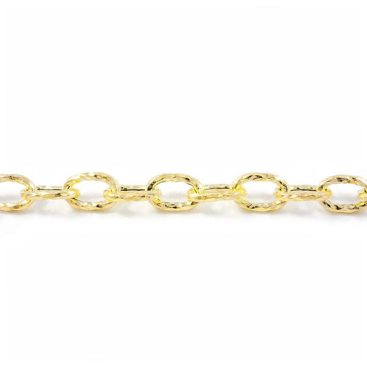 Pulsera Mujer oro eslabones ovales texturados